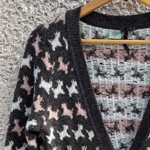 Scottie Dog Gray Wood Blend Cardigan Sweater